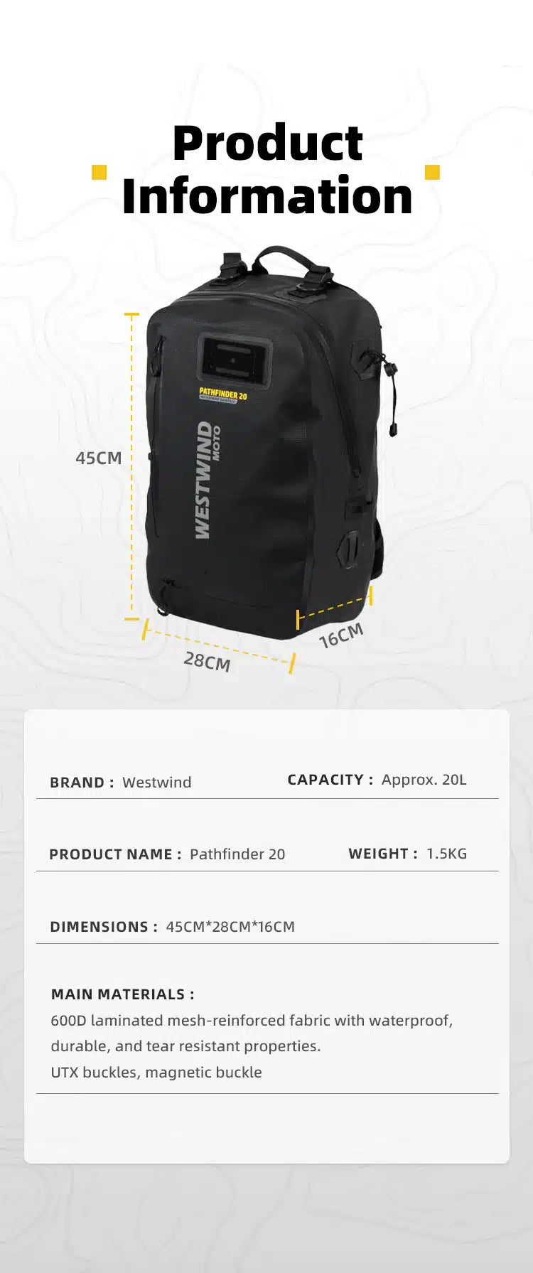 Westwind Moto Pathfinder 20 Backpack